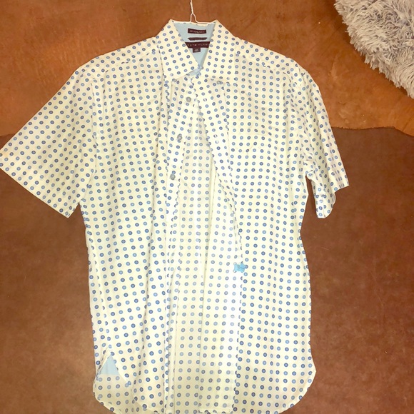 Tommy Hilfiger Blue Button Up Shirt Large - Picture 1 of 3